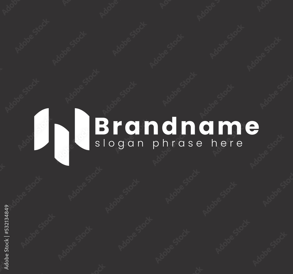 Monochromatic simple logo design with simple and modern shape