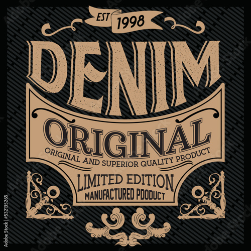 Denim vintage typography  t-shirt graphics  vectors