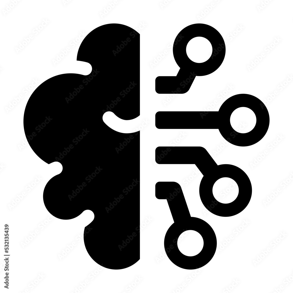 Artificial Intelligence Glyph Icon Vector Artificial Intelligence Glyph Icon Vector