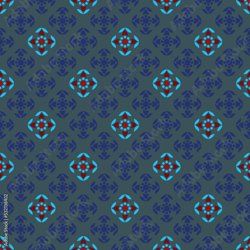 Modern geometric shapes motif seamless pattern