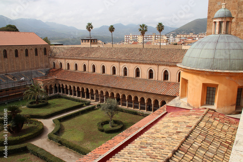 benedictine cloister and cathedral in monreale (sicily)