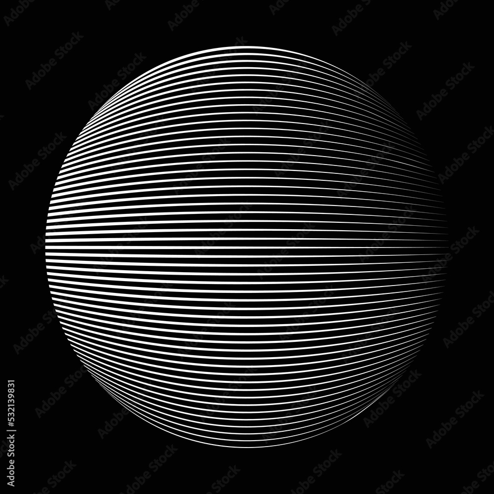 Lines in Circle Form . Vector  .Technology round Logo . Design element . Abstract Geometric shape .