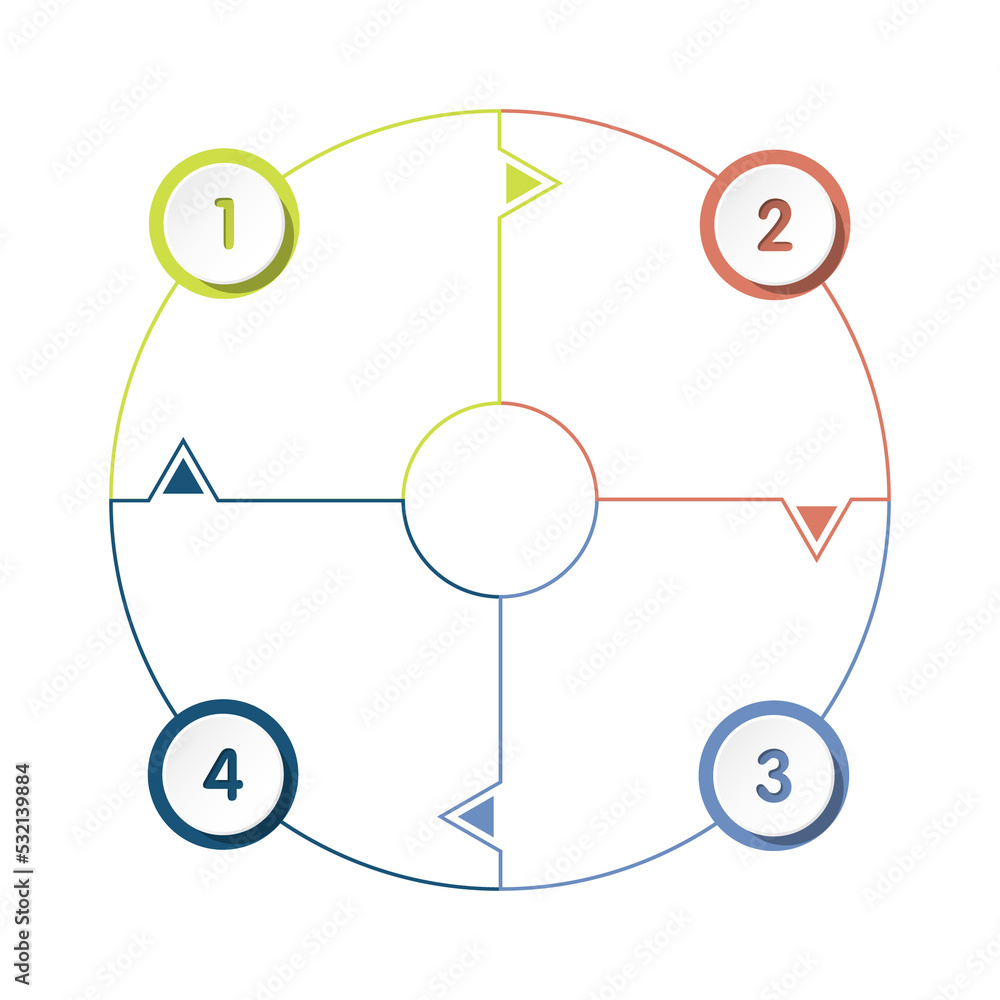 Basic circle infographic with 4 steps, process or options. Basic circle infographic with 4 steps, process or options.