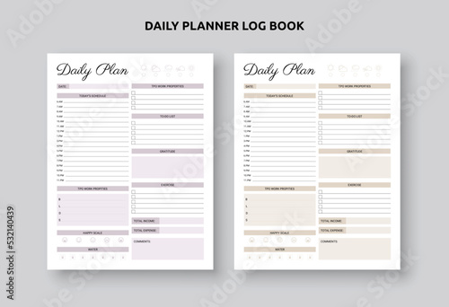 Daily planner, Note, scheduler, diary, Daily planner printable template