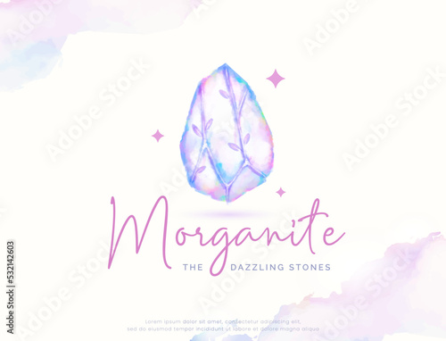 watercolor gemstone logo design