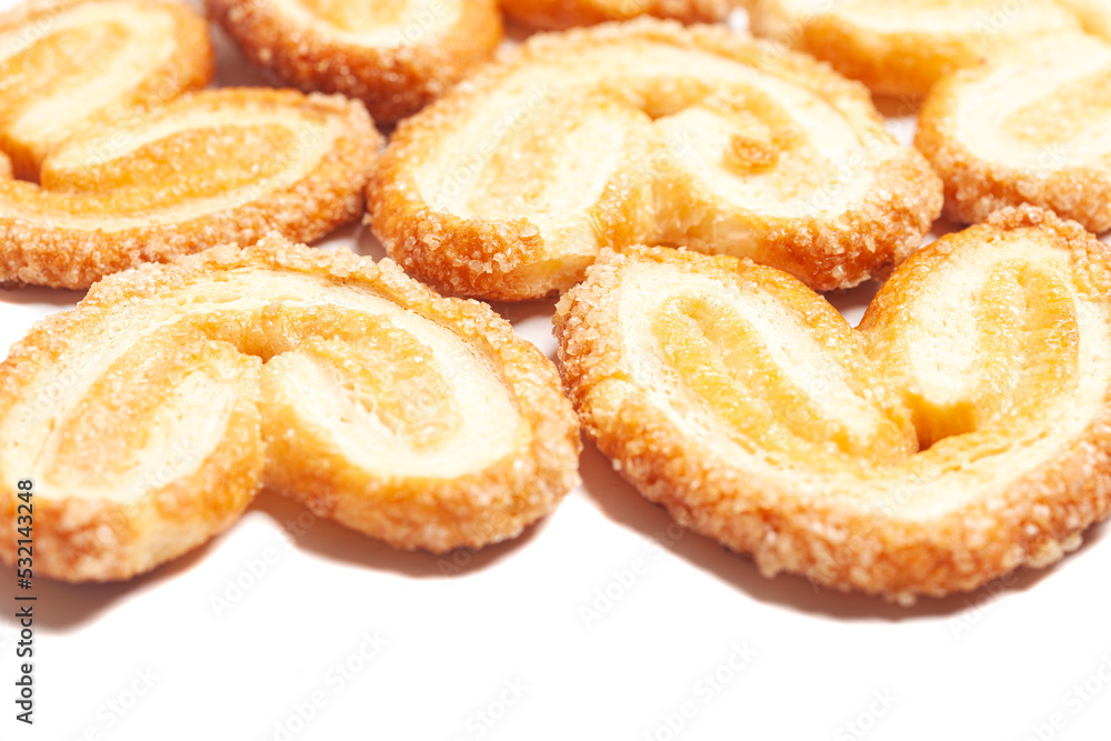 Heart-shaped cookies isolated on white background Heart-shaped cookies isolated on white background