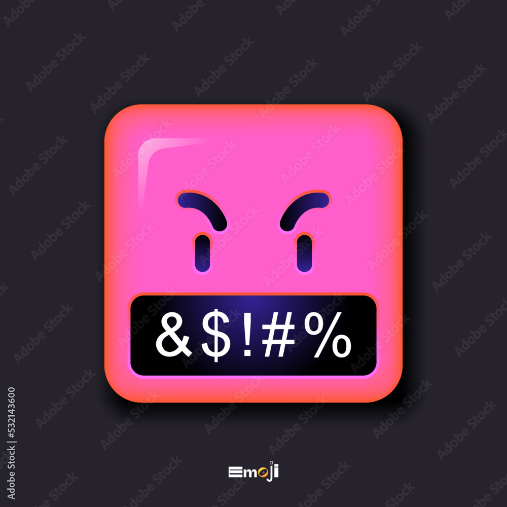 Square 3d Emoticon. Yellow Emoji faces emoticon smile, digital smiley expression emotion feelings, chat cartoon emotes. Vector illustration icon on yellow background Square 3d Emoticon. Yellow Emoji faces emoticon smile, digital smiley expression emotion feelings, chat cartoon emotes. Vector illustration icon on yellow background