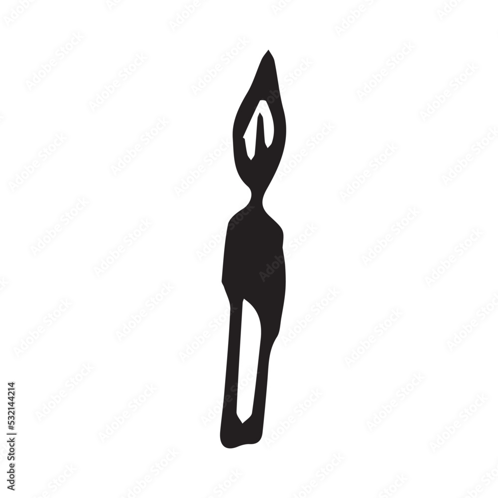Illustration of a burning spooky candle in black on a white background. Spooky candle for Halloween Illustration of a burning spooky candle in black on a white background. Spooky candle for Halloween
