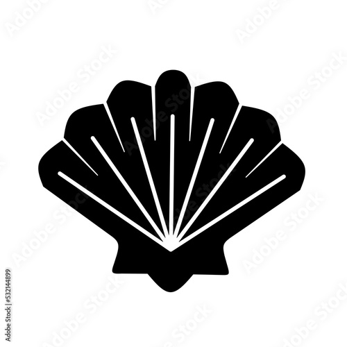 pearl shell icon flat design. shell icon