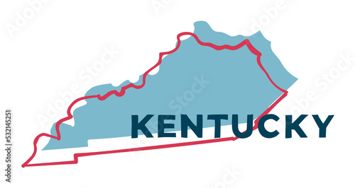 Kentucky US State. Sticker on transparent background