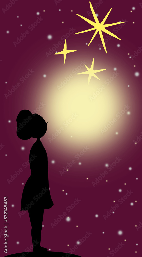 woman looking at the night sky