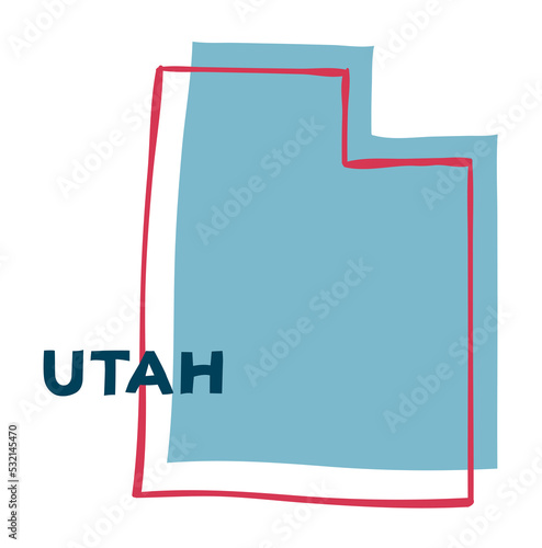 Utah US State. Sticker on transparent background
