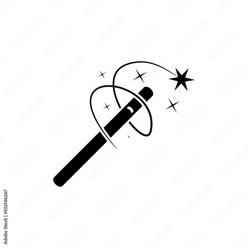 Magic wand icon isolated on white background Magic wand icon isolated on white background