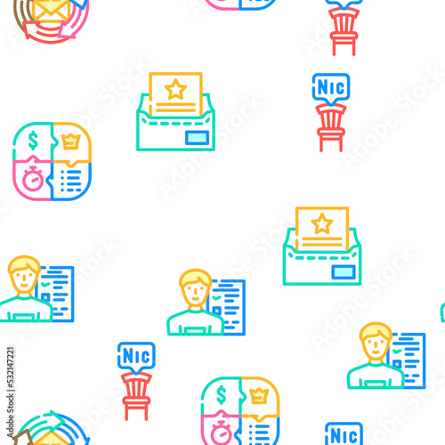 lead generation customer business vector seamless pattern thin line illustration