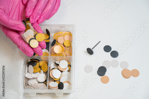 Set of disposable discs for foot peeling. 