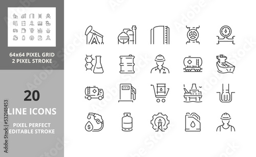 oil industry 64px and 256px editable vector set