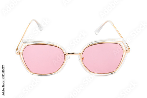 New stylish sunglasses isolated on white. Fashionable accessory