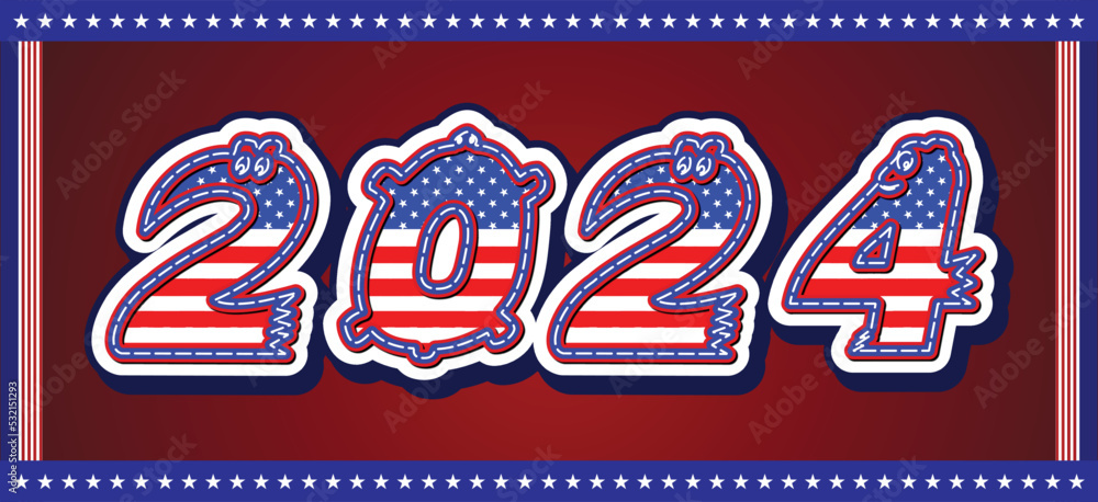 Colorful American flag style 2024 Colorful American flag style 2024