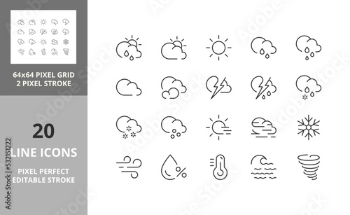 weather 64px and 256px editable vector set 1/2