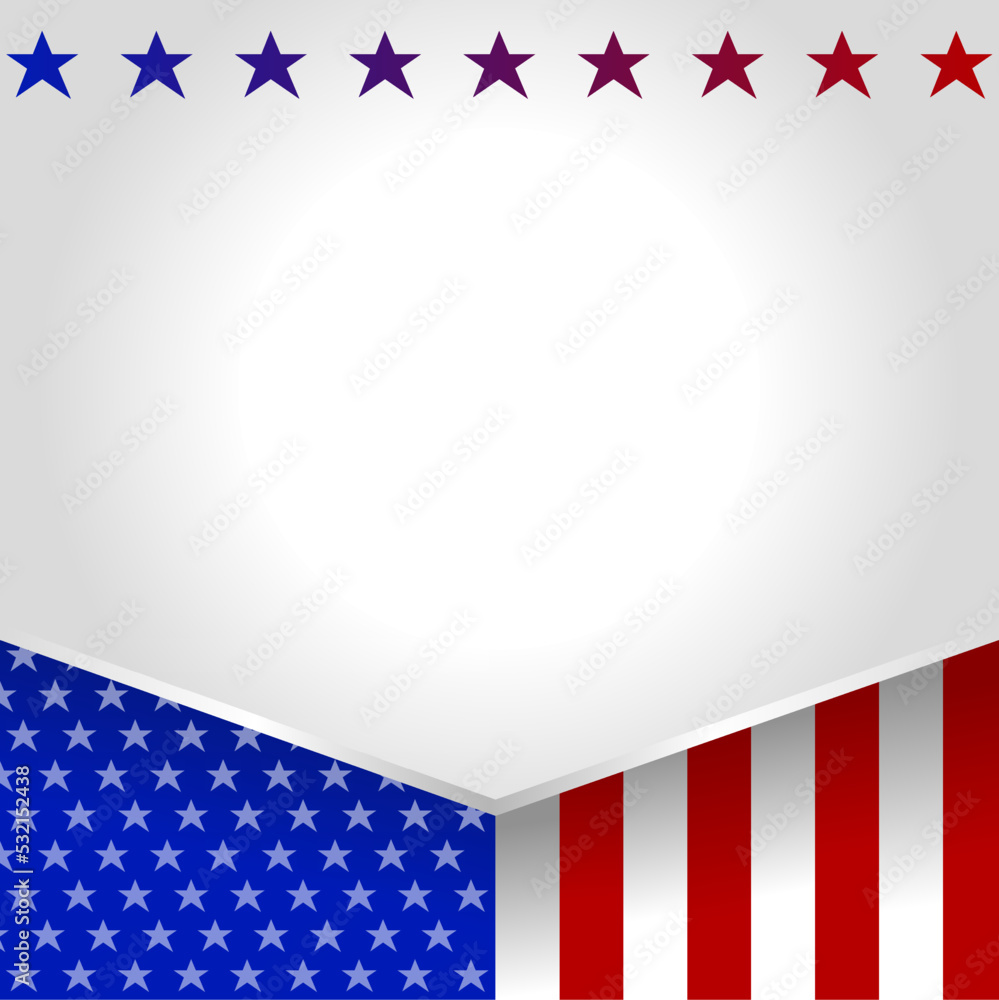 Fototapeta premium United States America flag background with copy space area. Suitable use American holiday events. 
