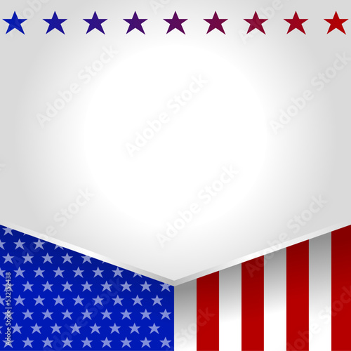 United States America flag background with copy space area. Suitable use American holiday events. 