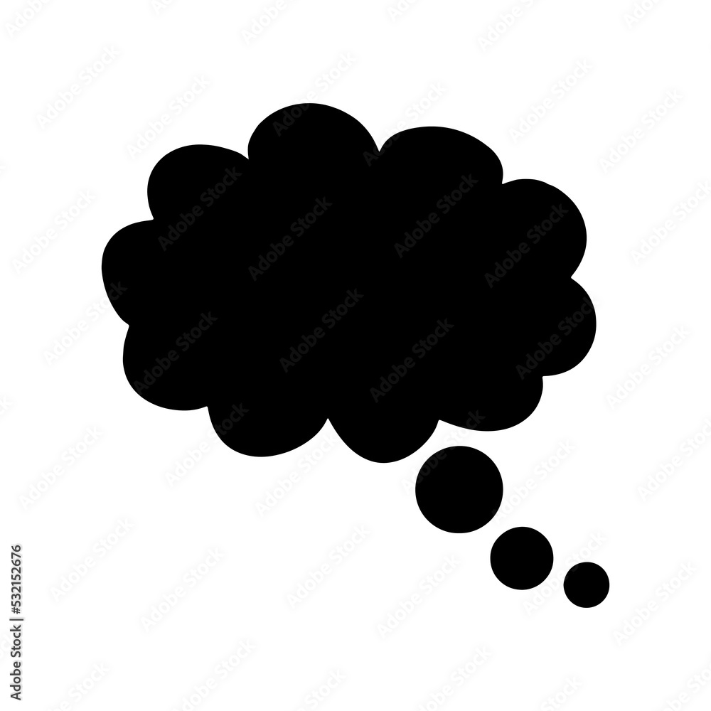 Speech bubble icon. Silhouette of speech bubble. Black icon in flat design. Vector illustration. Speech bubble icon. Silhouette of speech bubble. Black icon in flat design. Vector illustration.