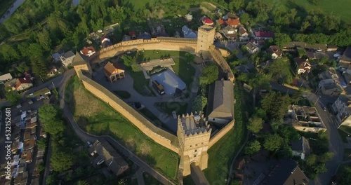 arieal view on the Lutsk castle. Prince Lubart stone castle, Ukraine. photo
