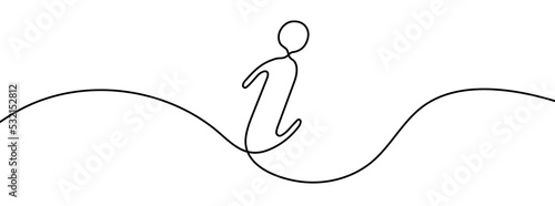 Continuous one line drawing silhouette of information symbol. The Information linear icon. One line drawing background. Vector illustration. Linear information background