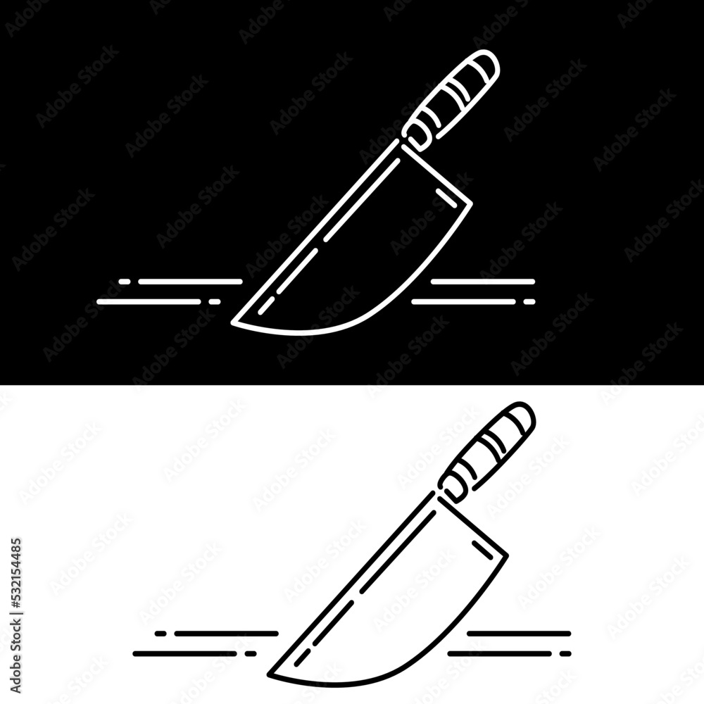 big black and white kitchen knife icon big black and white kitchen knife icon