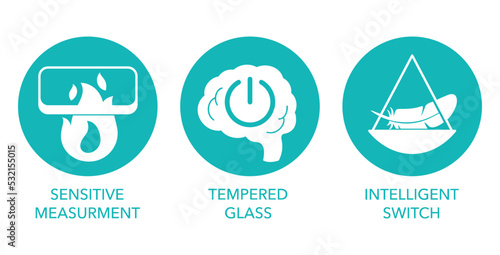 Weighing Scale properties icons set