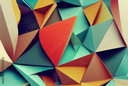 Colorful abstract shapes background  3d render  3d illustration