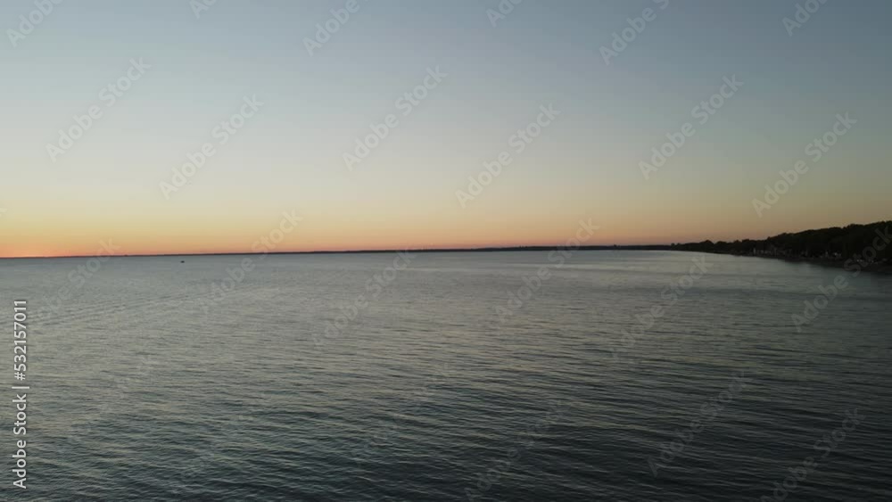 Stunning and beautiful sunset over the ocean on coast of Canada