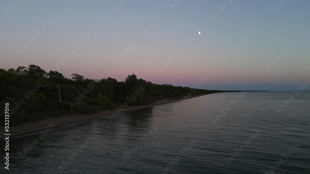 Beautiful Canadian coast at twilight blue hour. Aerial nature landscape Beautiful Canadian coast at twilight blue hour. Aerial nature landscape