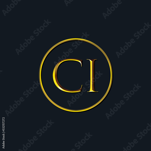 Luxury Initial letters CI monogram. Suitable for tattoo studio, salon, boutique, hotel, college, retro, interlock style
