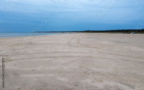 Sandy beach in Hirsthals, Denmark photo