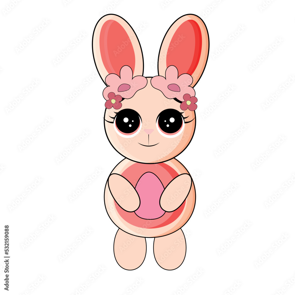 Fototapeta premium Cute baby rabbit vector illustration