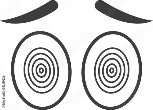 Cartoon hypnotic Eyes. Vector illustration