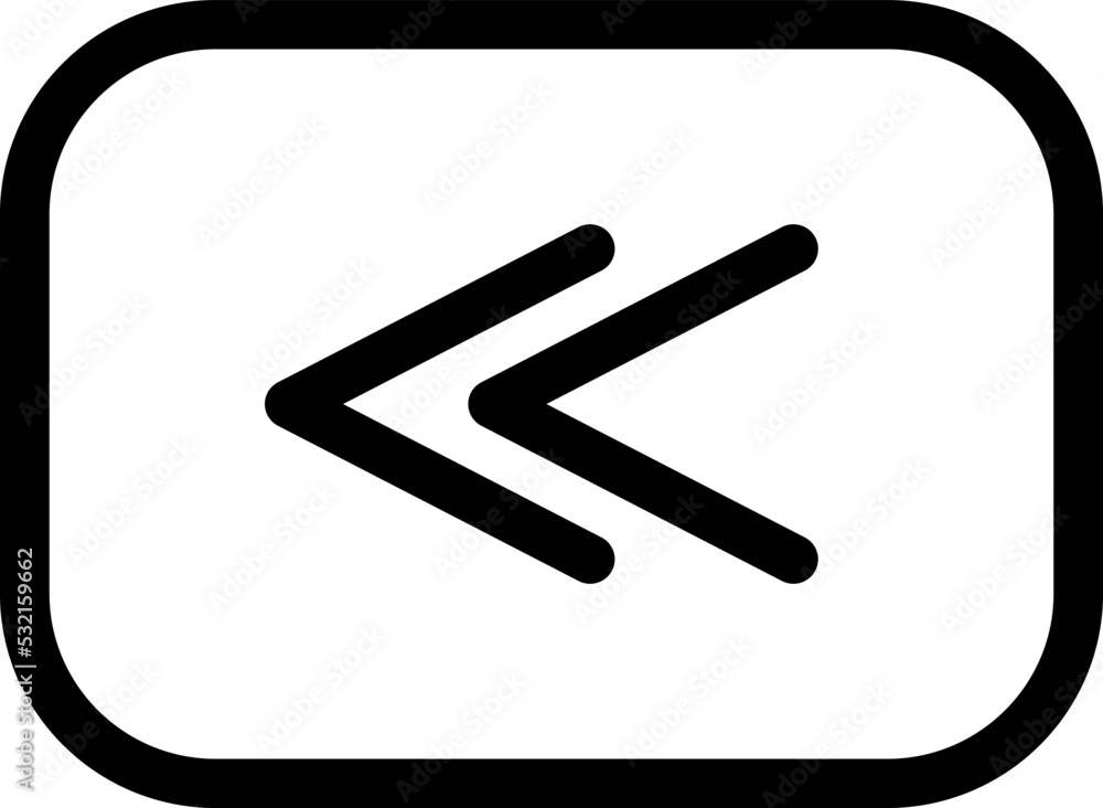 Professional vector rewind logo icon. Fast Symbol in Line Art Style for Design, Presentation Website or Mobile Apps Elements. Sign illustration. Pixel graphic Professional vector rewind logo icon. Fast Symbol in Line Art Style for Design, Presentation Website or Mobile Apps Elements. Sign illustration. Pixel graphic