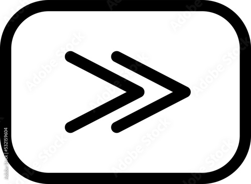 Fast forward vector logo icon. Symbol in Line Art Style for Design, Presentation, Website or Mobile Apps Elements. Sign illustration. Pixel graphic
