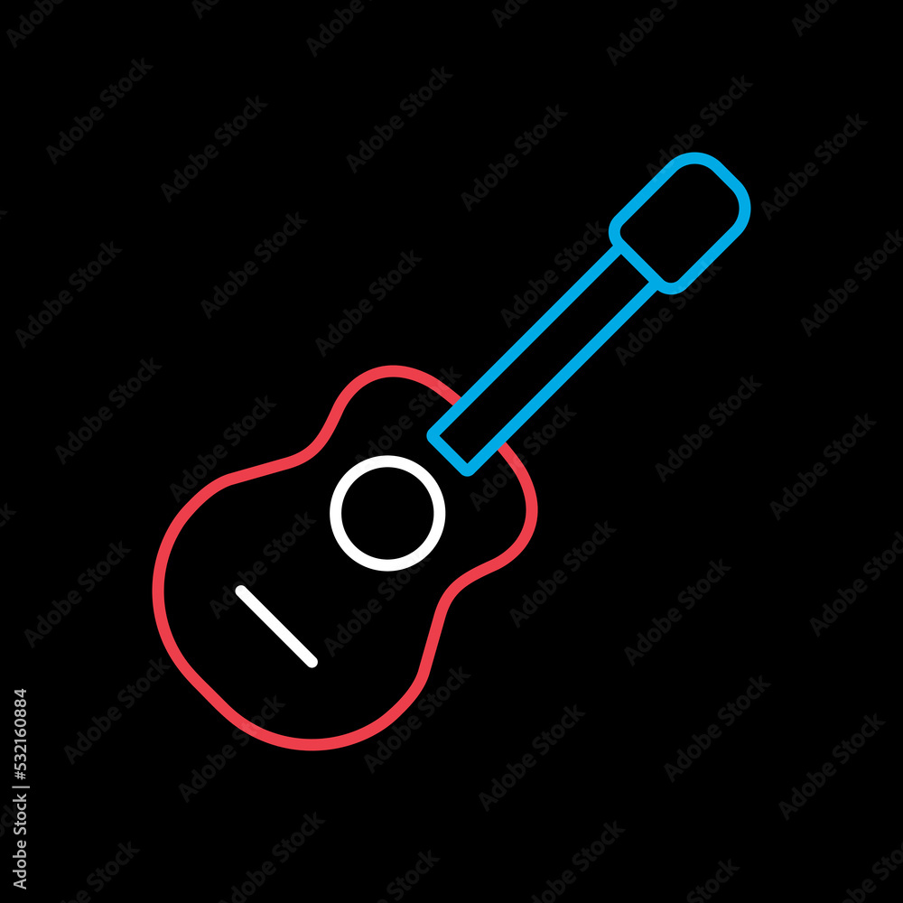 Classical acoustic guitar vector icon. Musical sign Classical acoustic guitar vector icon. Musical sign
