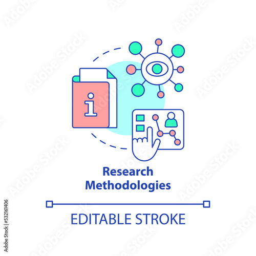 Research methodologies concept icon. Learning strategy. Advantage of case study abstract idea thin line illustration. Isolated outline drawing. Editable stroke. Arial, Myriad Pro-Bold fonts used