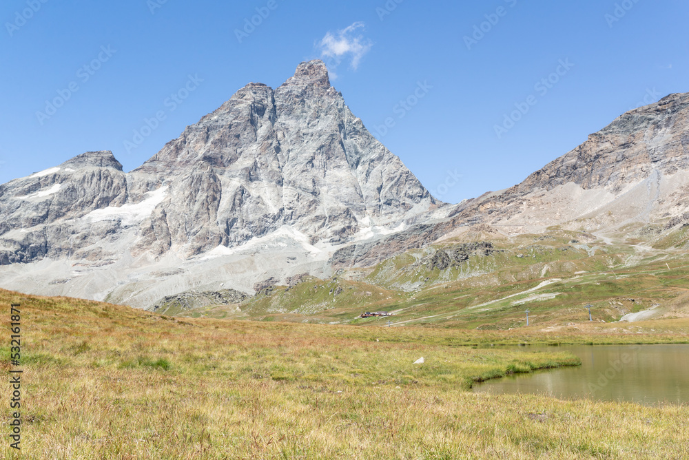 View of the majestic Matterhorn from the Italian side.