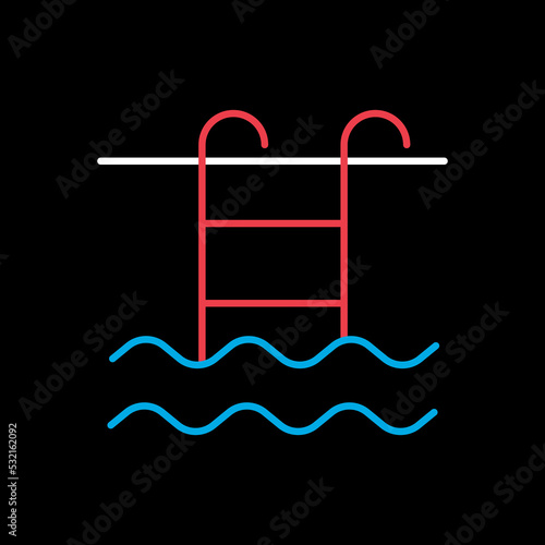 Swimming pool flat vector icon