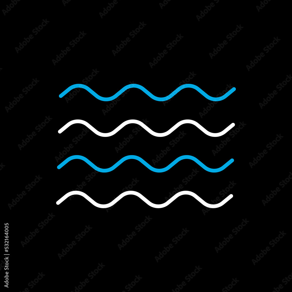 Sea wave vector icon. Nature sign