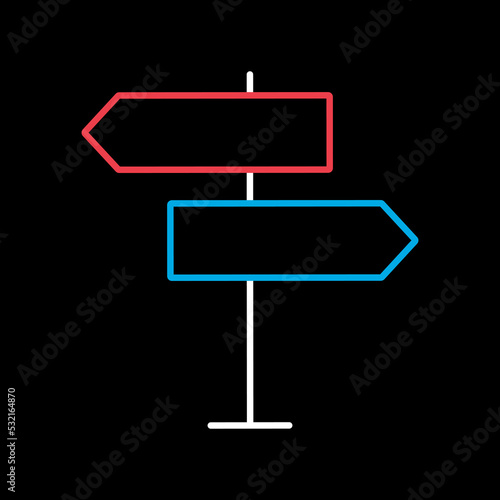 Signpost vector icon. Navigation sign