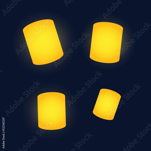 Unfounded and Loy Krathong festival in Thailand. Vector illustration photo