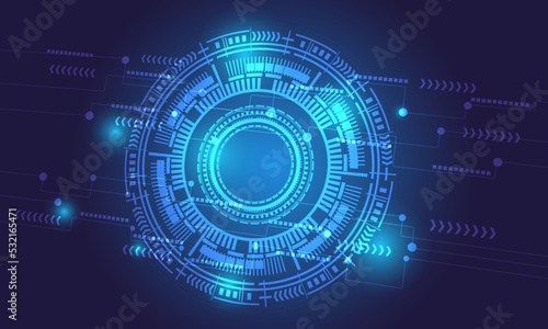 blue technology illustration abstract futuristic electronic circuit board background