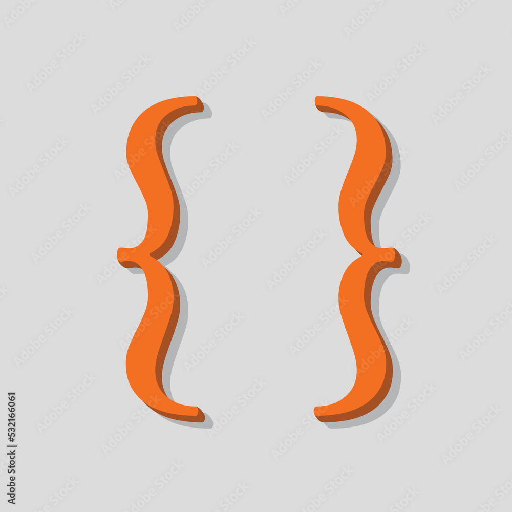 Different brackets set. Curly braces Vector illustration, curly bracket