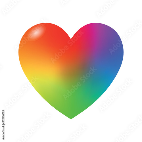 Heart in the colors of the rainbow
