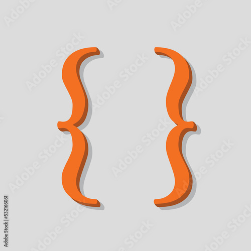 Different brackets set. Curly braces Vector illustration, curly bracket icon in different style. Black designed for web, UI and mobile users. Calligraphic large set.